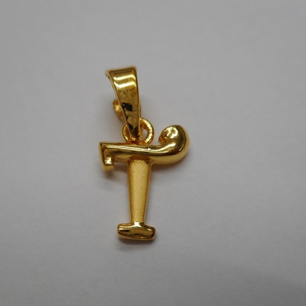 22 kt gold casting alphabet pendent