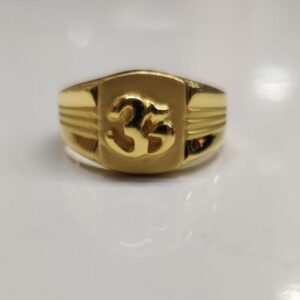 22 kt gold casting om pattern gents ring