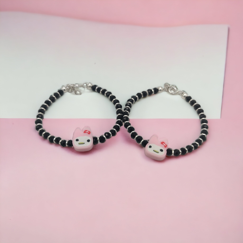 925 Silver Black Beads Najariya For Baby