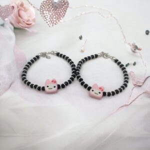 925 Silver Black Beads Najariya For Baby