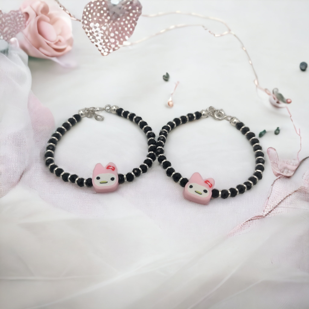 925 Silver Black Beads Najariya For Baby