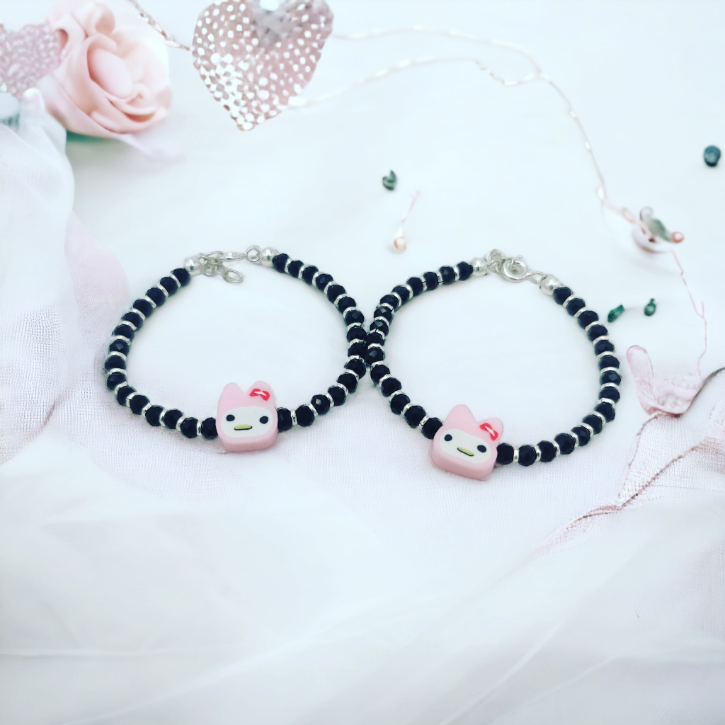 925 Silver Black Beads Najariya For Baby