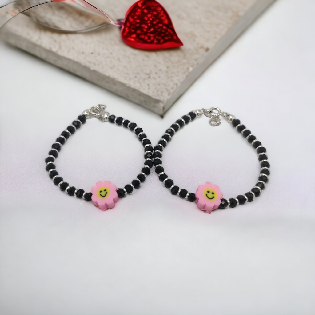 925 Silver Black Beads Najariya For Baby