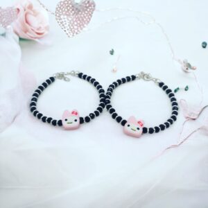 925 Silver Black Beads Najariya For Baby