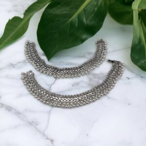 925 Pure Silver Antique Oxidised Bridal Payal
