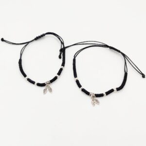 925 Sterling Silver Black Thread Anklets
