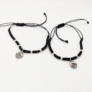925 Sterling Silver Black Thread Anklets