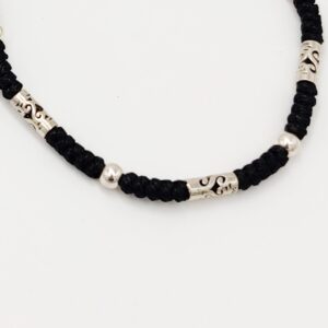 925 Sterling Silver Black Thread Anklets