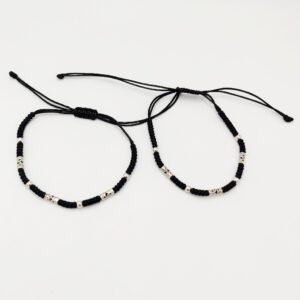 925 Sterling Silver Black Thread Anklets