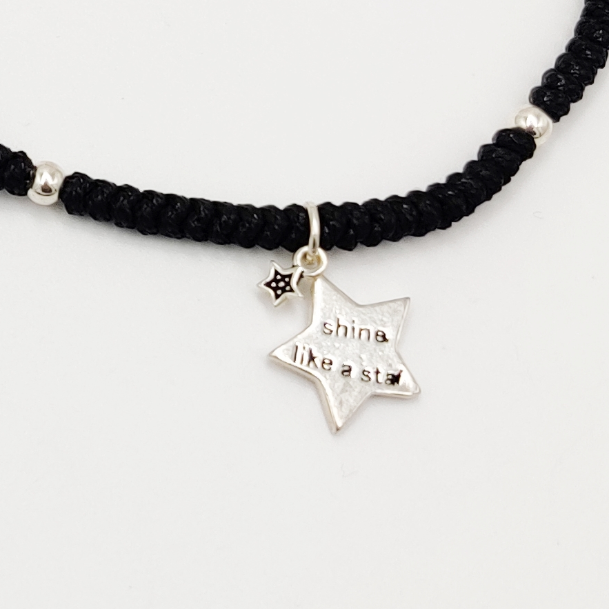 925 Sterling Silver Black Thread Anklets - Image 2