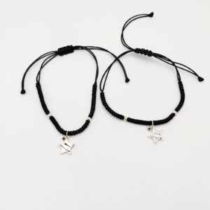 925 Sterling Silver Black Thread Anklets