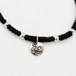 925 Sterling Silver Black Thread Anklets