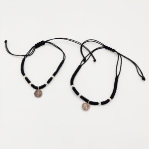 925 Sterling Silver Black Thread Anklets