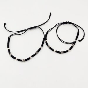 925 Sterling Silver Black Thread Anklets