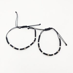 925 Sterling Silver Black Thread Anklets