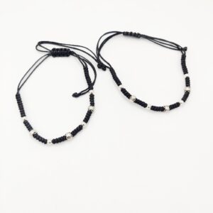 925 Sterling Silver Black Thread Anklets