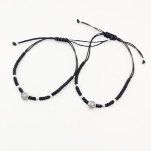 925 Sterling Silver Black Thread Anklets