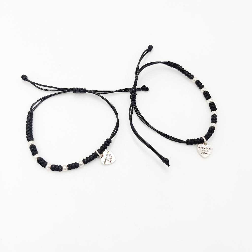925 Sterling Silver Black Thread Anklets