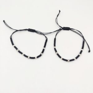 925 Sterling Silver Black Thread Anklets