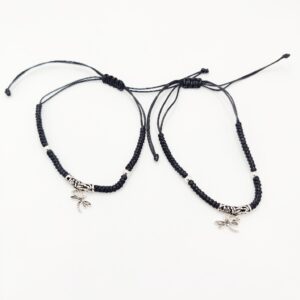 925 Sterling Silver Black Thread Anklets