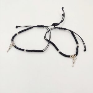 925 Sterling Silver Black Thread Anklets