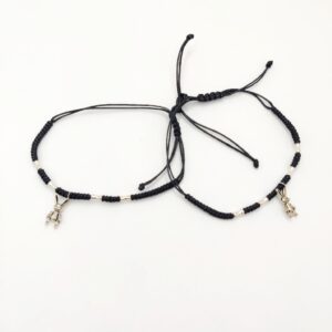 925 Sterling Silver Black Thread Anklets