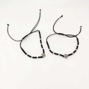 925 Sterling Silver Black Thread Anklets