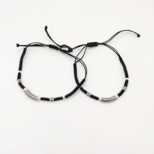 925 Sterling Silver Black Thread Anklets