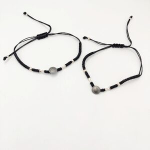 925 Sterling Silver Black Thread Anklets