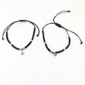 925 Sterling Silver Black Thread Anklets
