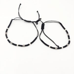 925 Sterling Silver Black Thread Anklets