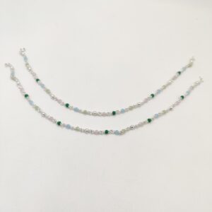 925 Silver Multi Colour Crystal Anklets