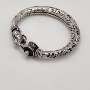 925 Silver Shiv Linga And Nandi Design Men's Kada