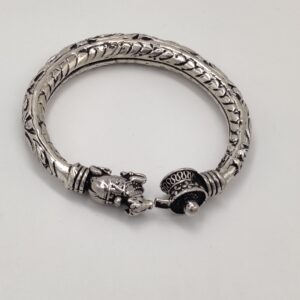 925 Silver Shiv Linga And Nandi Design Men's Kada