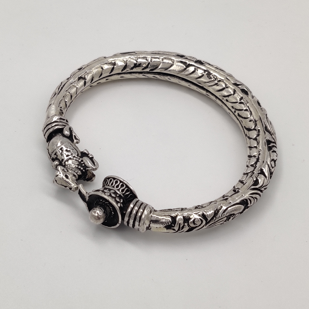 925 Silver Shiv Linga And Nandi Design Men's Kada - Image 3