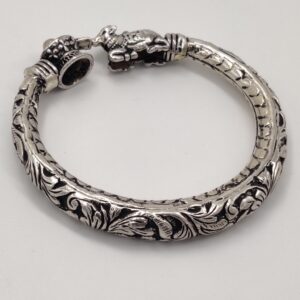 925 Silver Shiv Linga And Nandi Design Men's Kada
