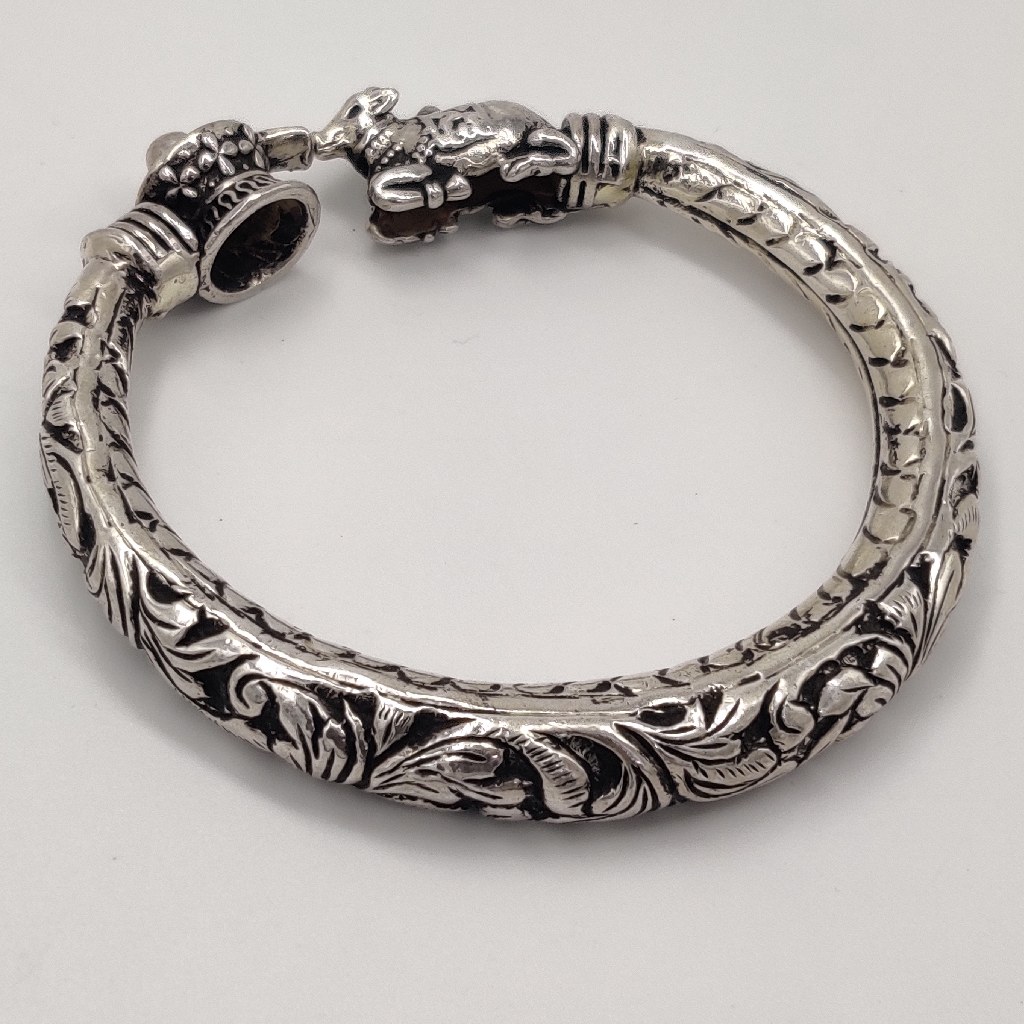 925 Silver Shiv Linga And Nandi Design Men's Kada - Image 2