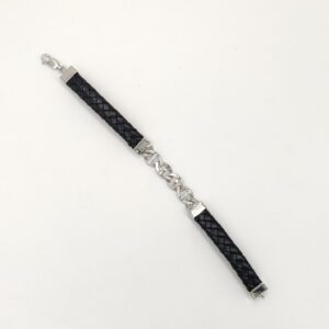 925 Sterling Silver Leather Bracelet For Men