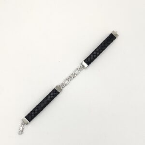 925 Sterling Silver Leather Bracelet For Men