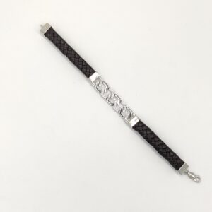 925 Sterling Silver Leather Bracelet For Men