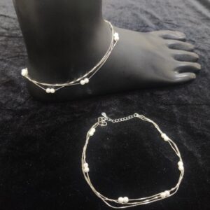 925 Sterling Silver Pearl Anklets