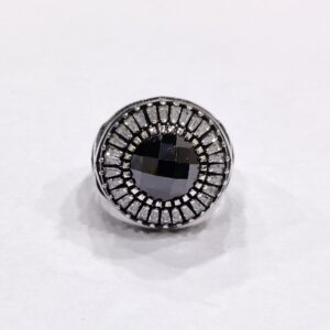 925 Sterling Silver Black Stone Turkish Gent's Ring