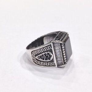 925 Sterling Silver Black Stone Turkish Gent's Ring
