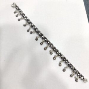 925 Sterling Silver Ladies Oxidised Charms Bracelet