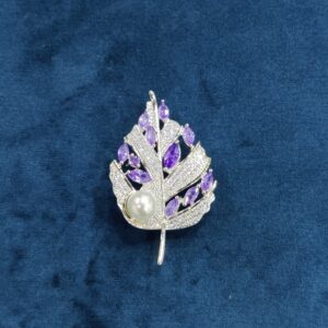 925 Sterling Silver Leaf Shape Brooch