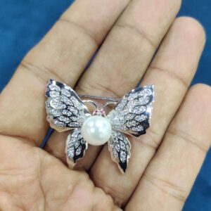 925 Sterling Silver Butterfly Shape Brooch