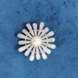 925 Sterling Silver Flower Shape Brooch