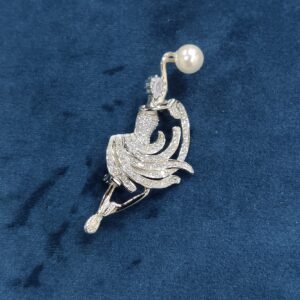 925 Sterling Silver Dancing Girl Brooch