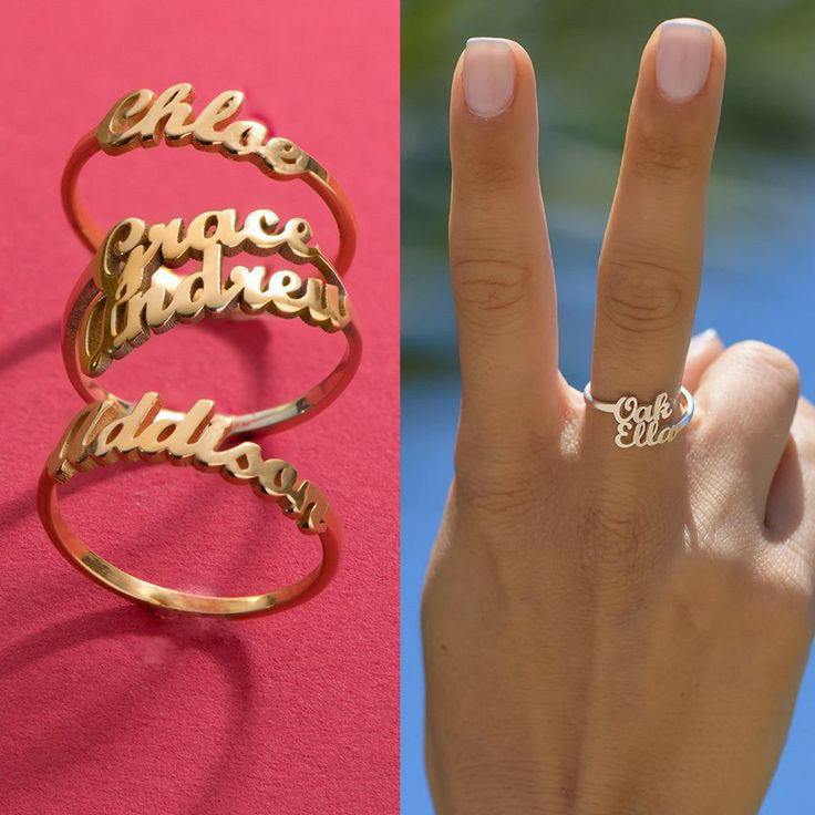 925 silver customise name ring - Image 2