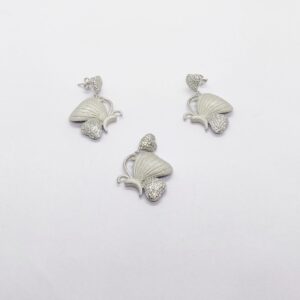925 sterling silver designer butterfly pendant set